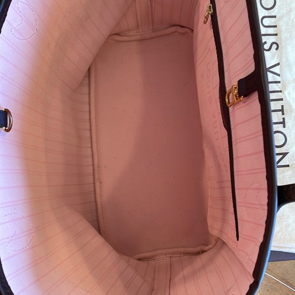 **SOLD**Louis Vuitton Neverfull MM Damier Ebene Ballerine Pink Tote Handbag EUC - Picture 11 of 15